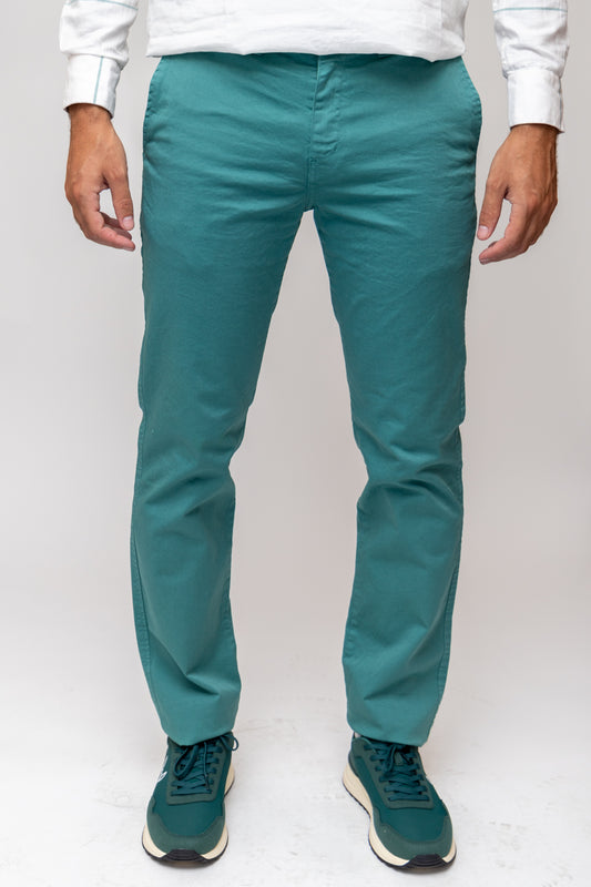 Pantalón Chino Elástico Verde Azulado | Jesulín