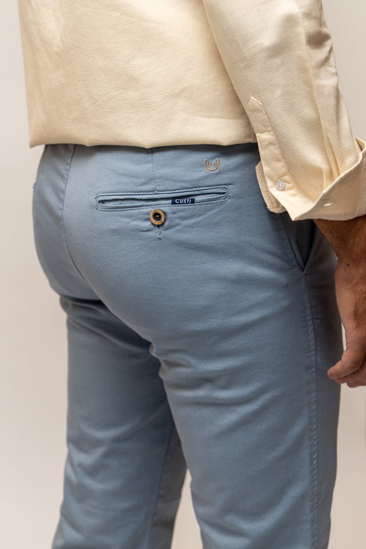 Pantalón Chino Elástico Azul Grisáceo | Jesulín