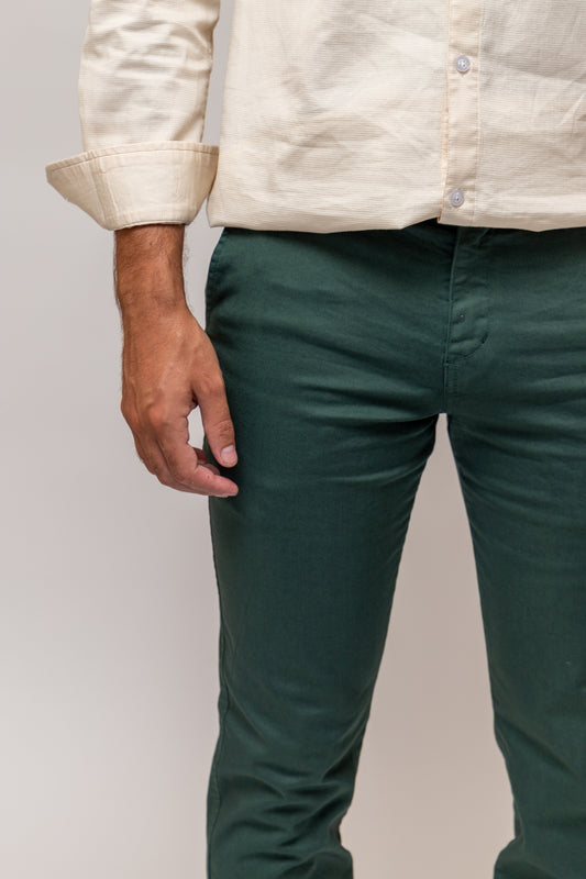 Pantalón Chino Elástico Verde Botella | Jesulín