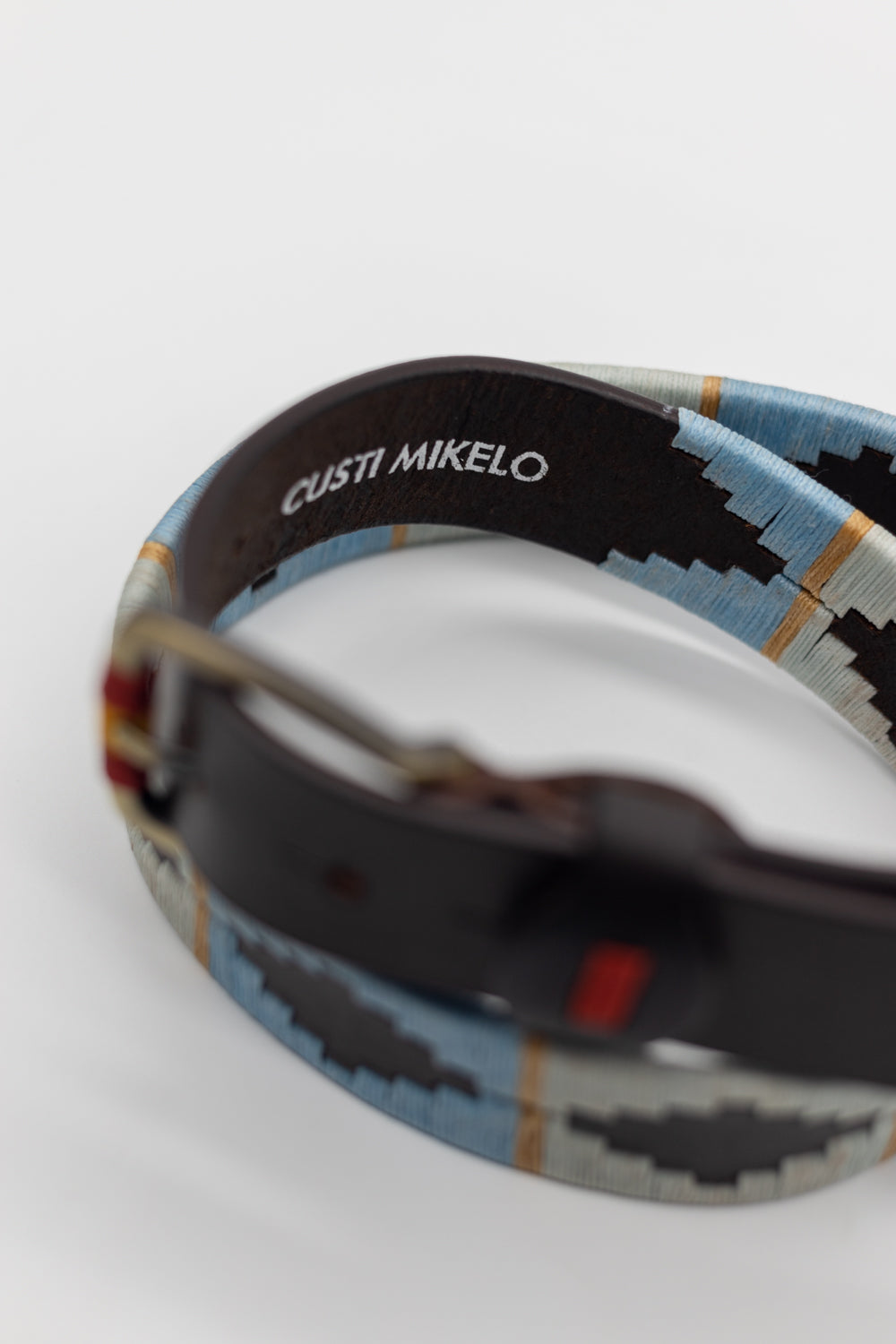 Cinturón piel argentino Celeste