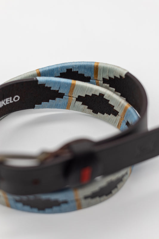 Cinturón piel argentino Celeste