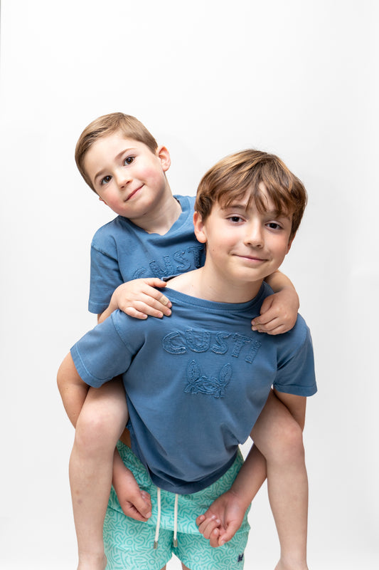 Camiseta Infantil Lavada Azul | Bari