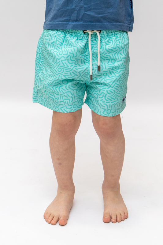 Bañador Infantil Graffiti Menta