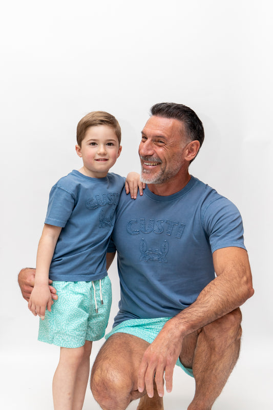 Camiseta Infantil Lavada Azul | Bari