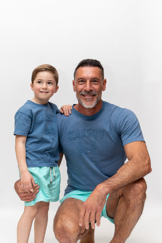 Camiseta Infantil Lavada Azul | Bari