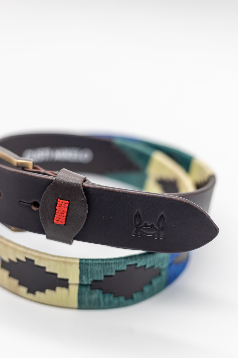 Cinturón piel argentino Tinta Beige Turquesa