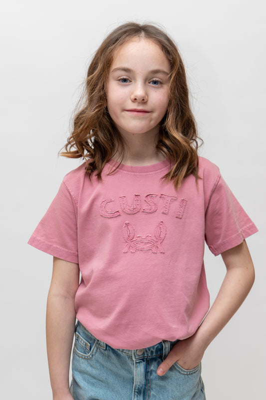 Camiseta Infantil Lavada Rosa | Bari