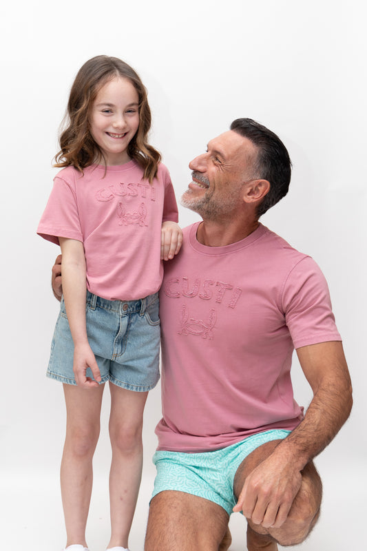 Camiseta Infantil Lavada Rosa | Bari