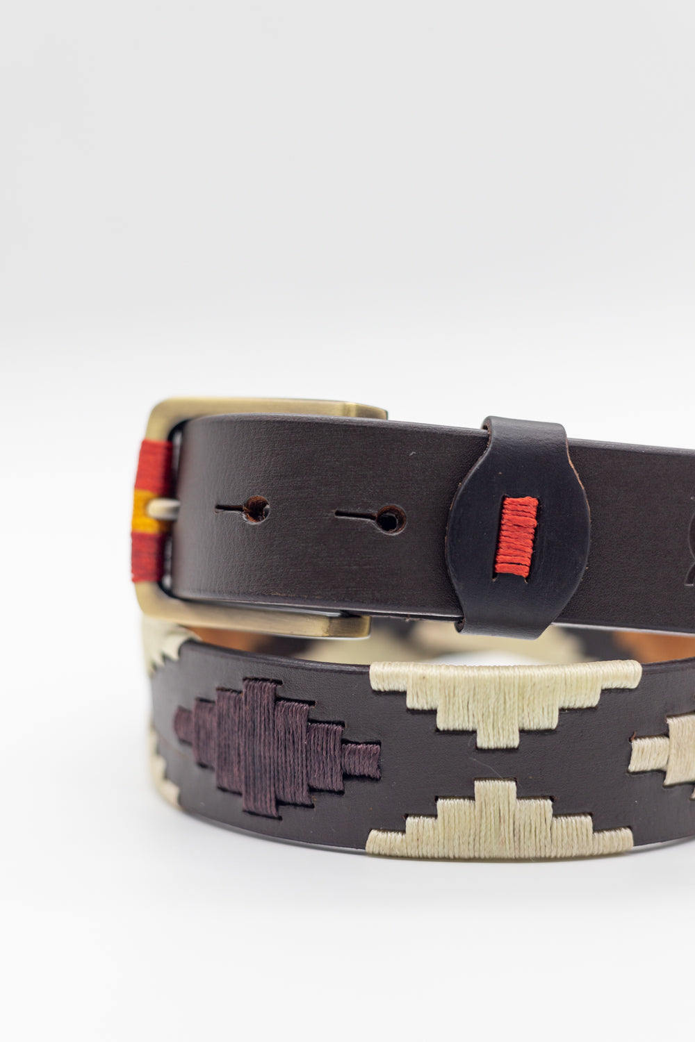 Cinturón piel argentino Marrón Beige