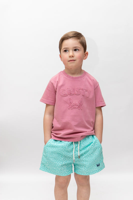 Camiseta Infantil Lavada Rosa | Bari