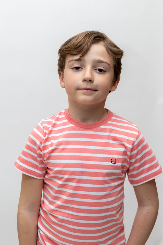 Camiseta Infantil Rayas Coral | Marsella