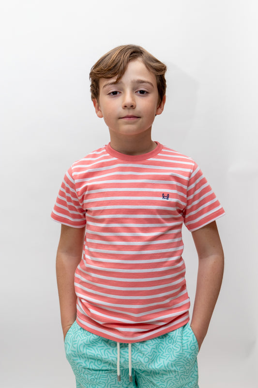 Camiseta Infantil Rayas Coral | Marsella