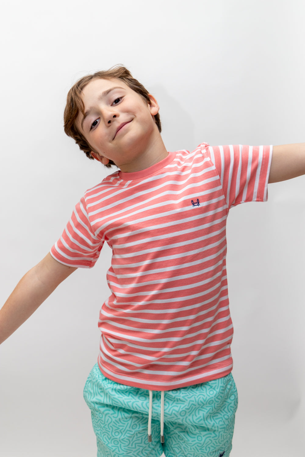 Camiseta Infantil Rayas Coral | Marsella