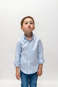Camisa Infantil Oxford Raya Celeste | Córdoba