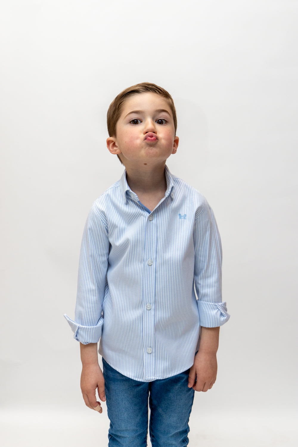 Camisa Infantil Oxford Raya Celeste | Córdoba