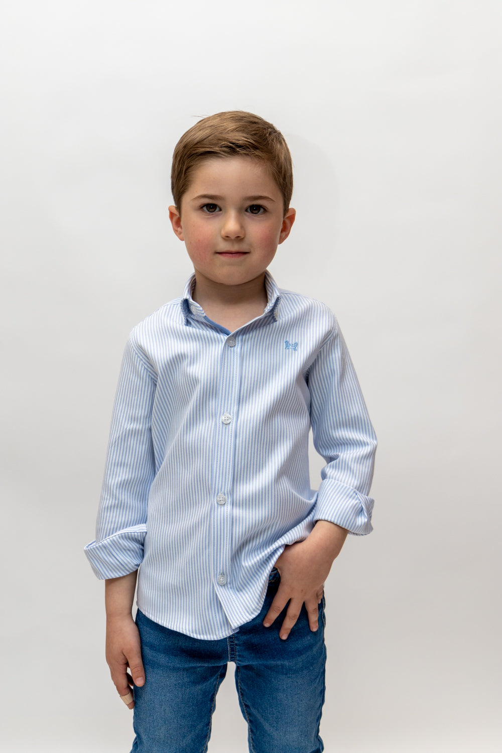 Camisa Infantil Oxford Raya Celeste | Córdoba