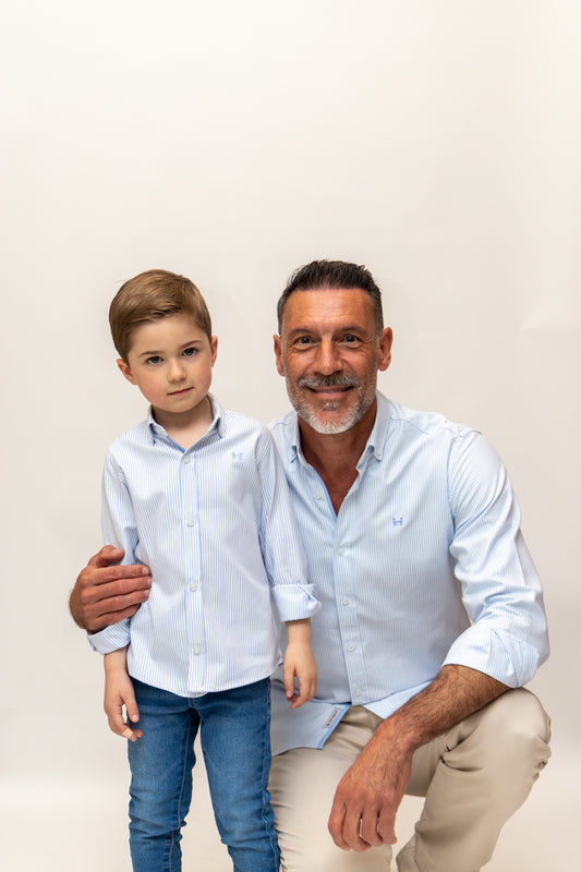 Camisa Infantil Oxford Raya Celeste | Córdoba