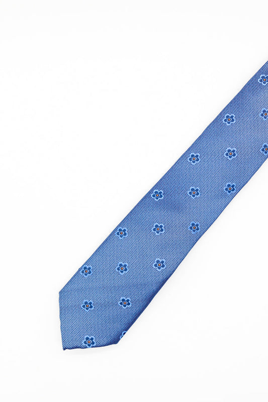 Corbata Flores Celeste