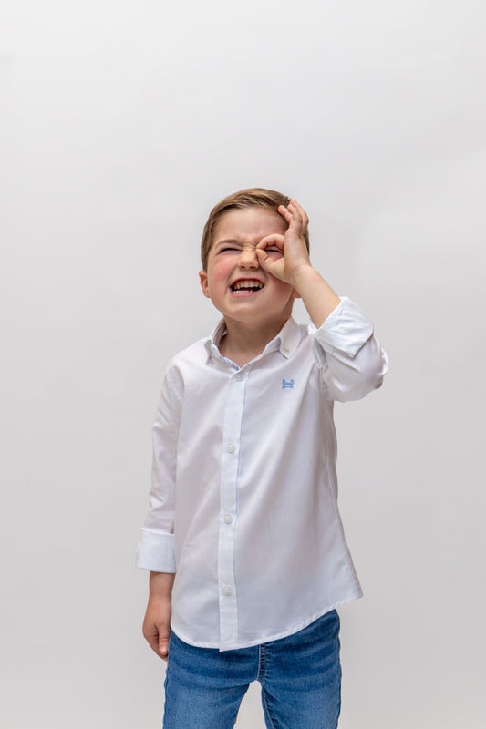 Camisa Infantil Oxford Lisa Blanca | Ronda
