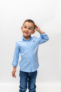 Camisa Infantil Oxford Lisa Celeste | Ronda