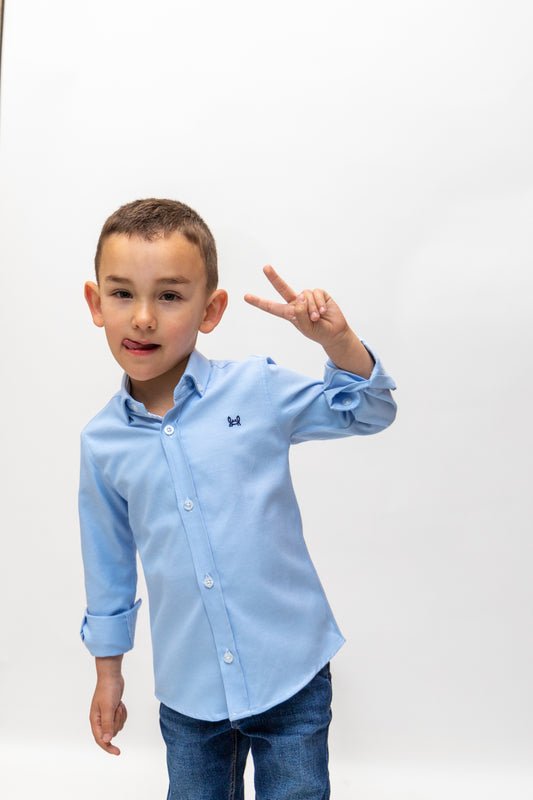 Camisa Infantil Oxford Lisa Celeste | Ronda
