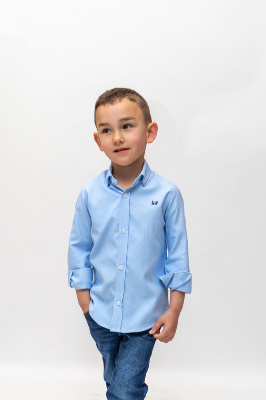 Camisa Infantil Oxford Lisa Celeste | Ronda
