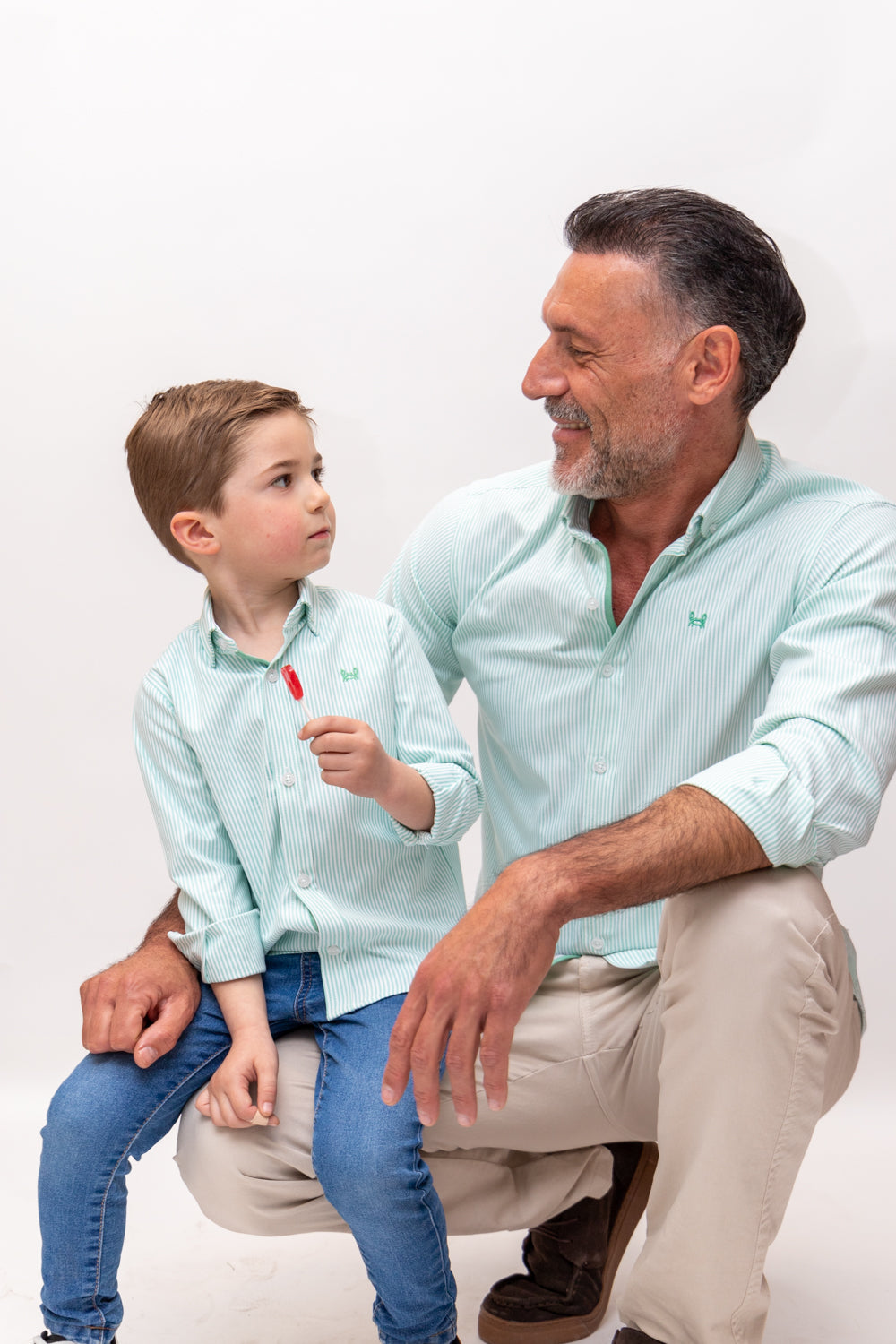 Camisa Infantil Oxford Raya Verde Agua | Córdoba