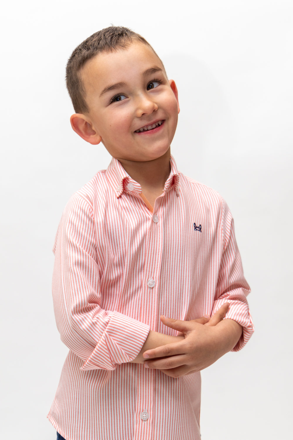 Camisa Infantil Oxford Raya Naranja | Córdoba