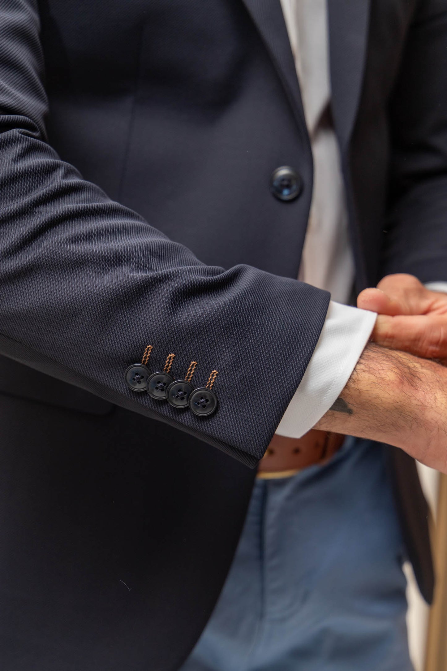 Americana Estructura Azul Marino