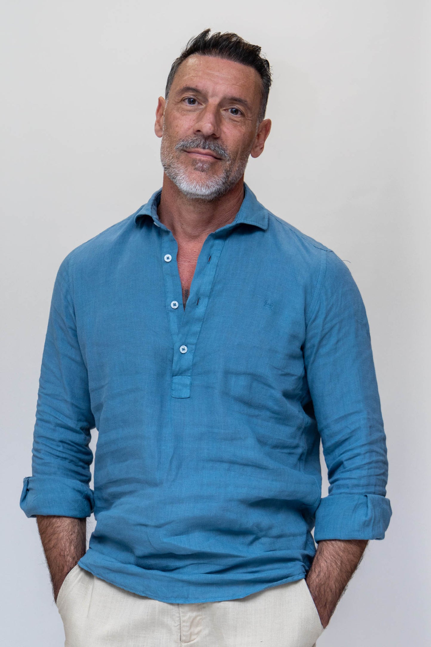 Polera Lino Petróleo