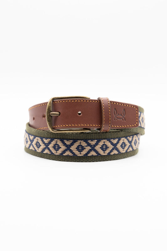 Cinturón lona étnico | Verde