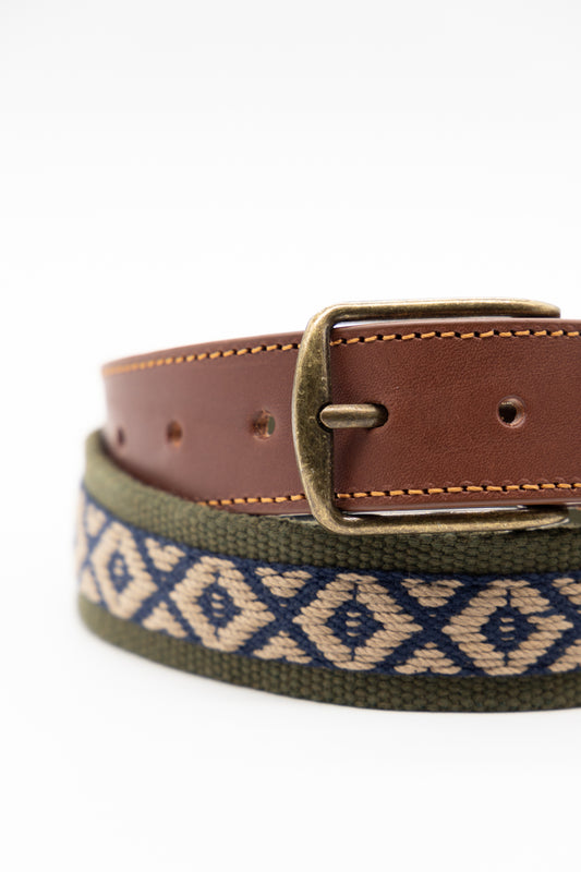 Cinturón lona étnico | Verde