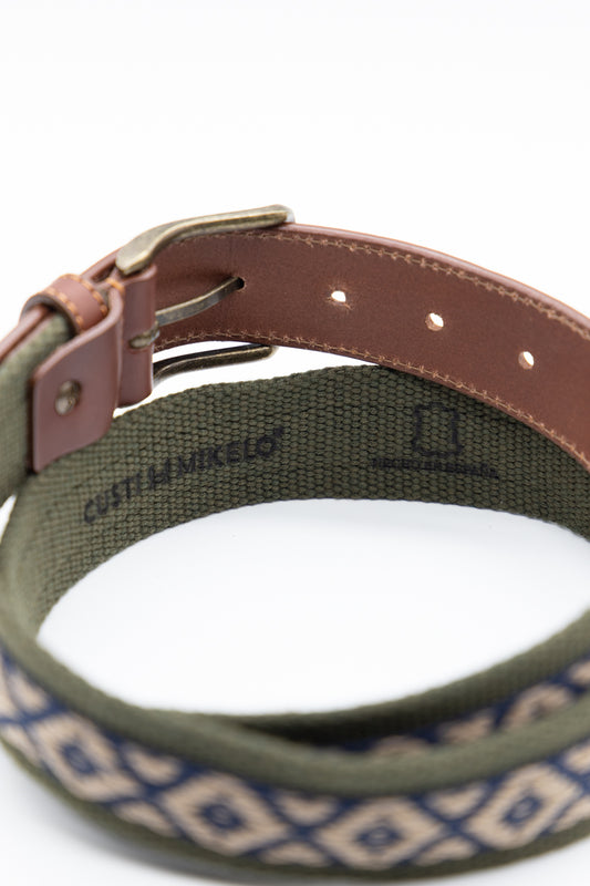 Cinturón lona étnico | Verde