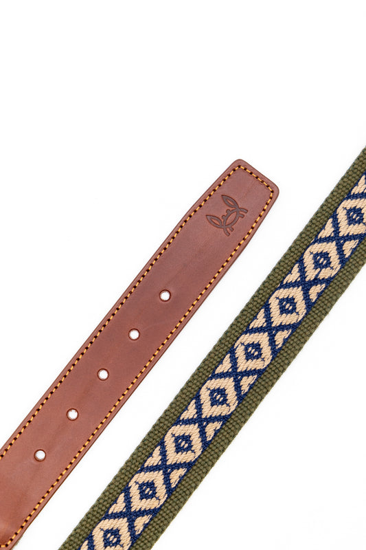 Cinturón lona étnico | Verde