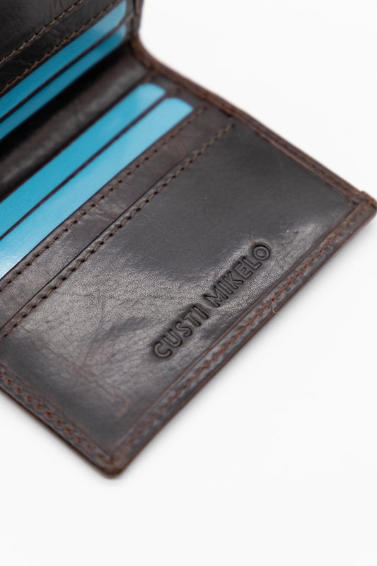 Cartera Cuero Marrón Oscuro