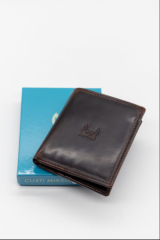 Cartera Cuero Marrón Oscuro