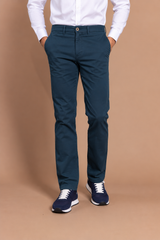 Pantalon chino stretch bleu pétrole | Jesulín