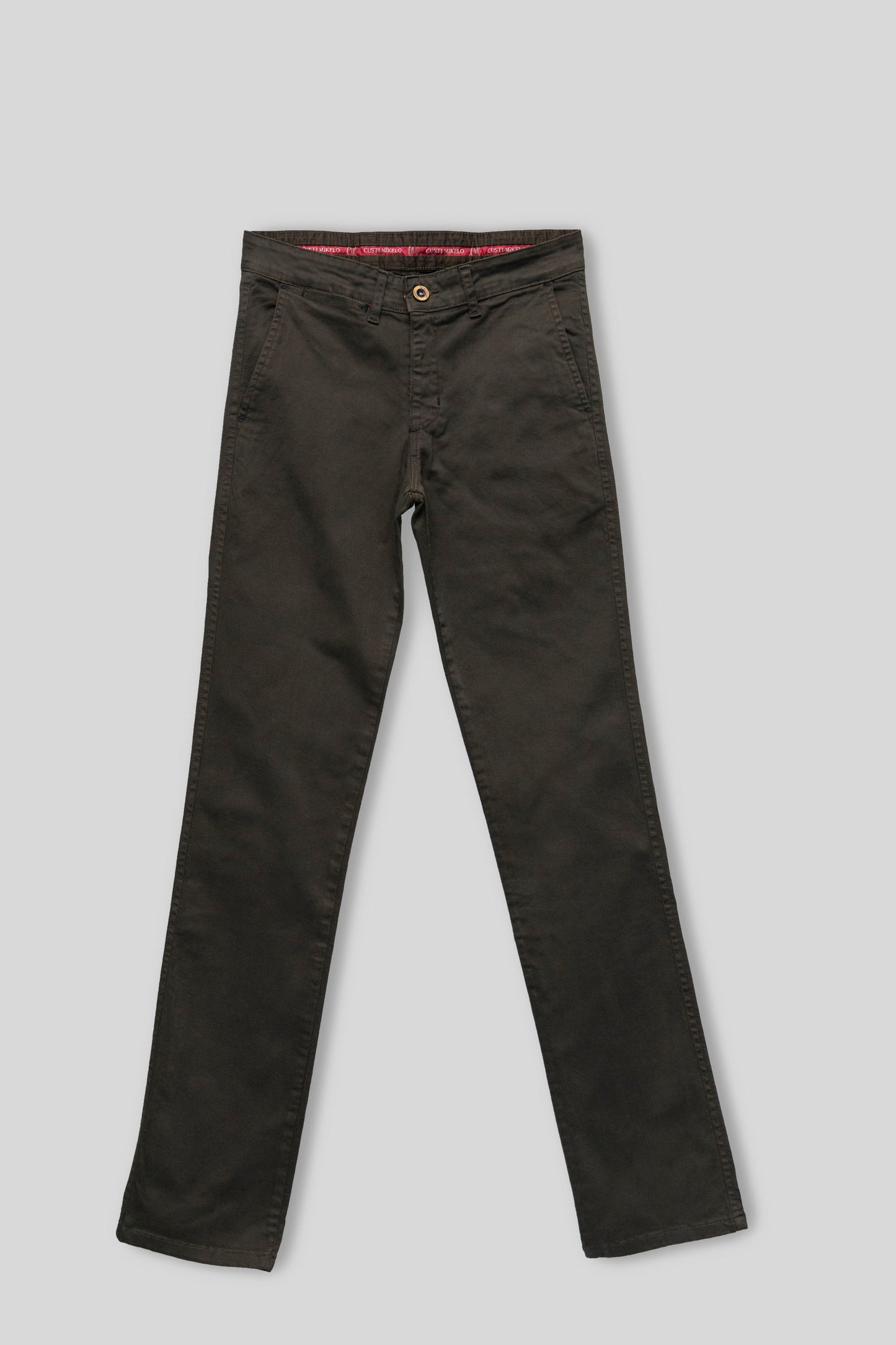 Pantalón Chino Elástico Verde Kaki