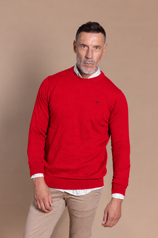 Jersey Básico Cuello Redondo Rojo