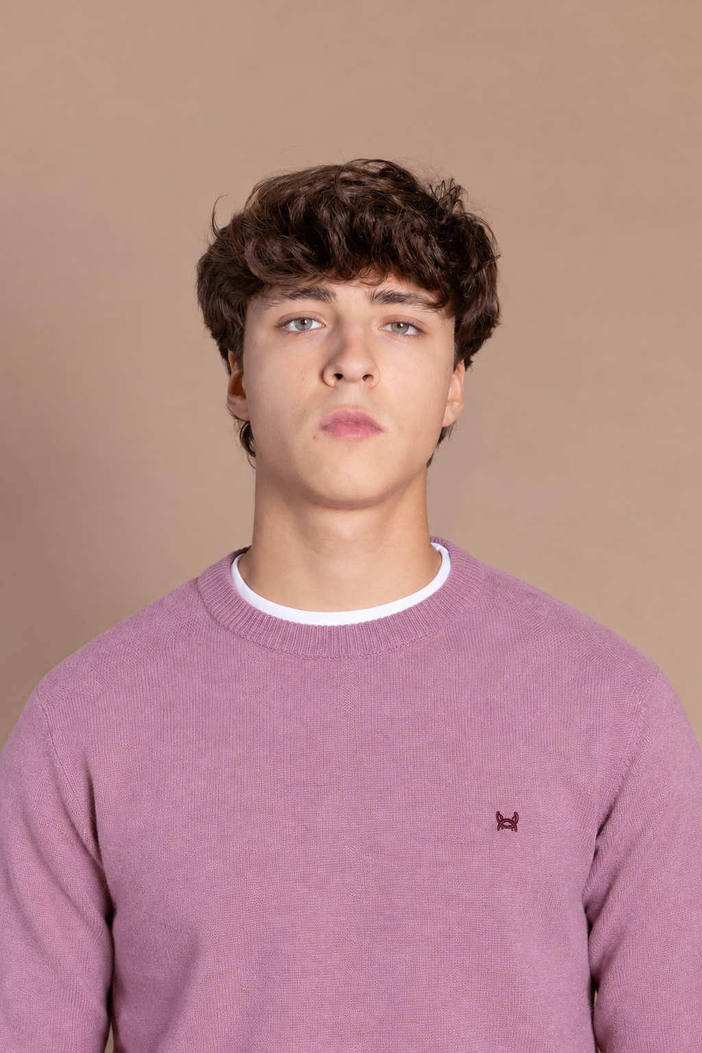 Jersey Básico Cuello Redondo Rosa