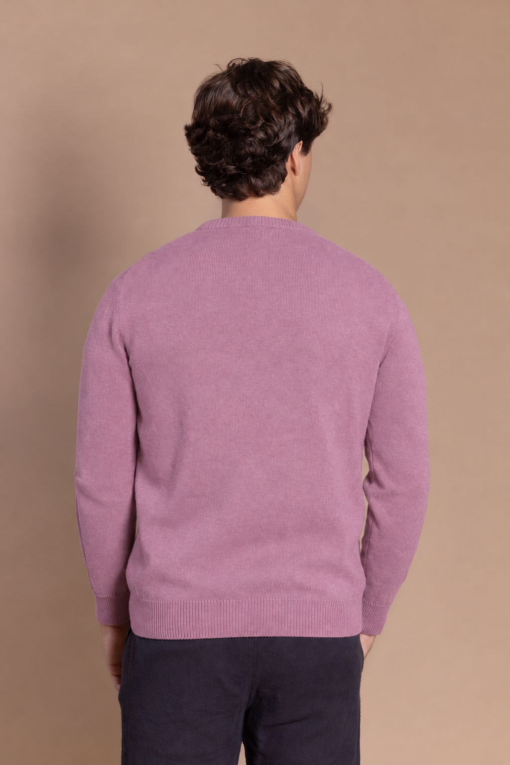 Jersey Básico Cuello Redondo Rosa