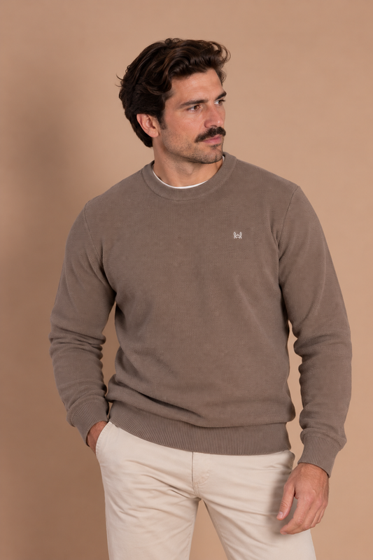 Pull texturé taupe