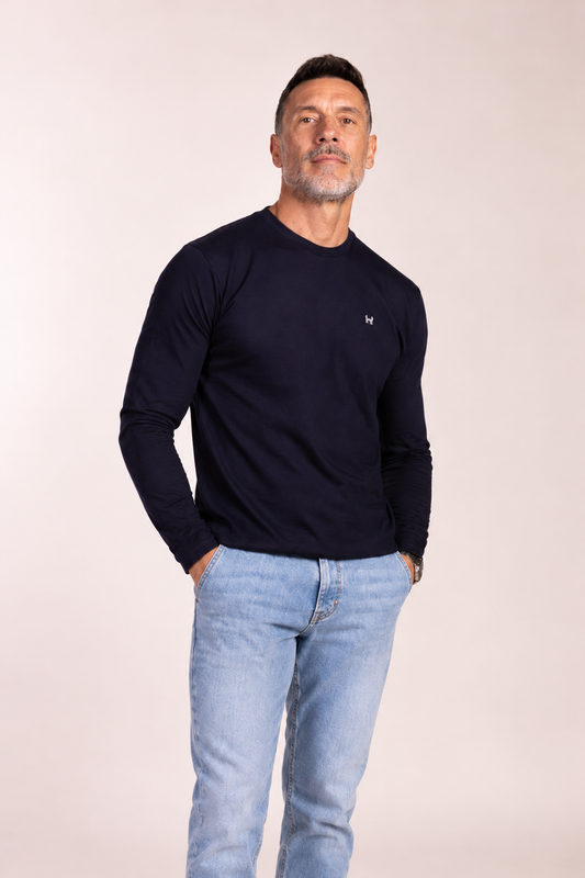 Camiseta Manga Larga Azul Marino