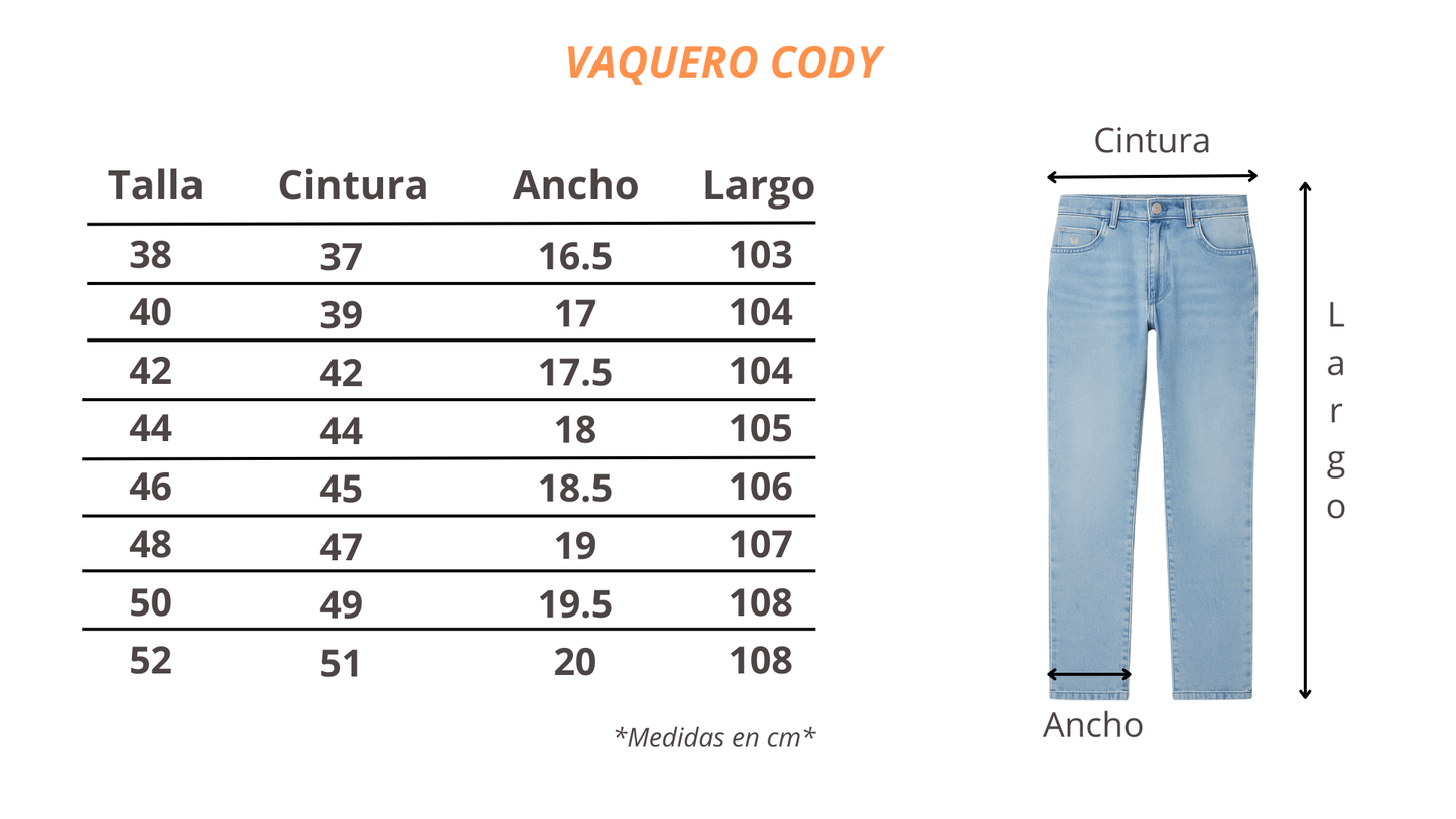 Vaquero Elástico Regular Fit Azul Claro | Cody