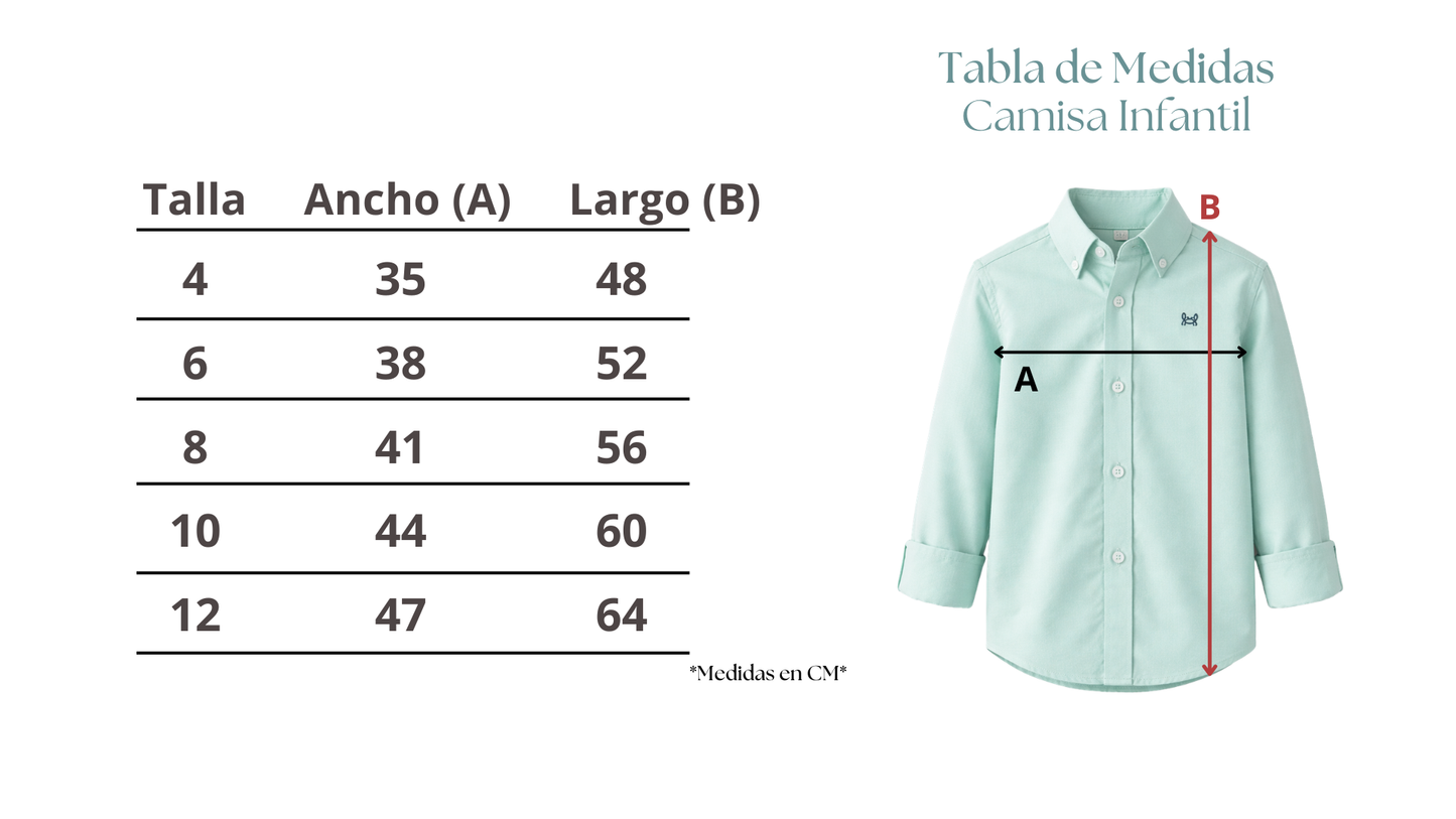 Camisa Infantil Oxford Raya Celeste | Córdoba