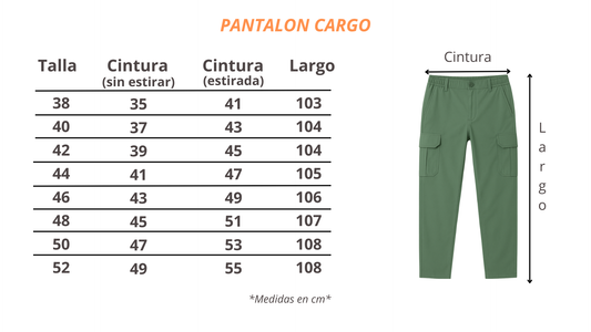 Pantalón Cargo Cintura Elástica Verde Kaki