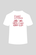 Camiseta Print Blanca Burdeos | Vibes