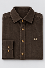 Camisa micropana marrón chocolate