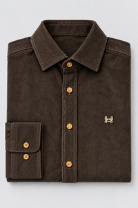 Camisa micropana marrón chocolate