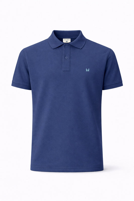 Polo Básico Manga Corta Azul Indigo